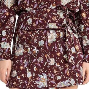 Ulla Johnson Maroon Floral Skirt